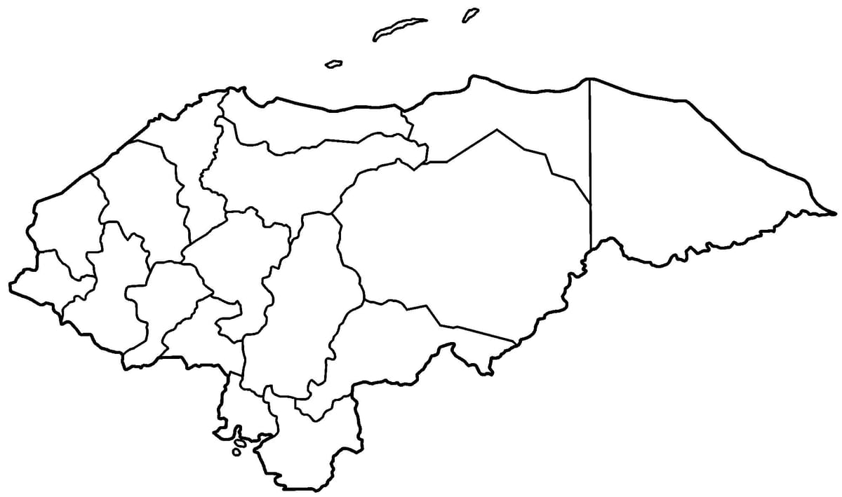 mapa de branco mapa de Honduras