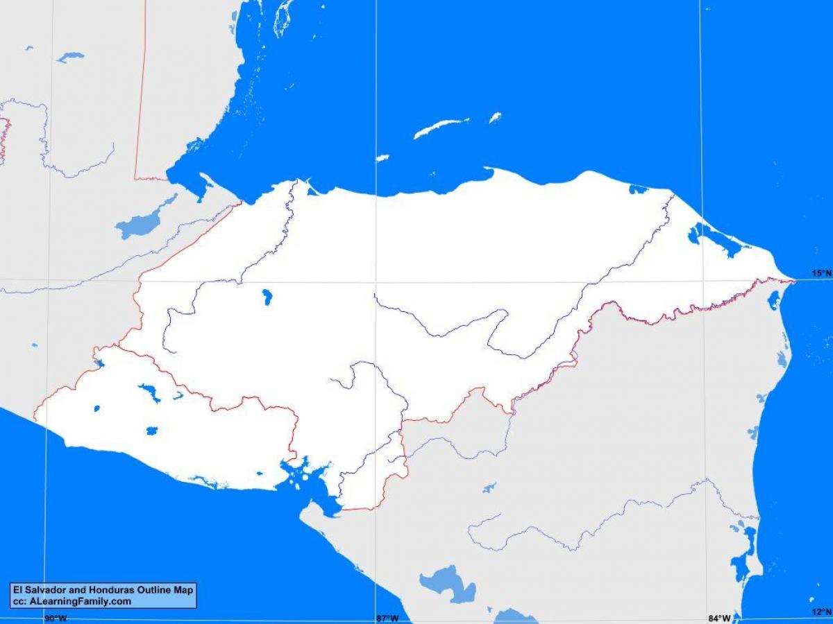 Honduras en branco mapa