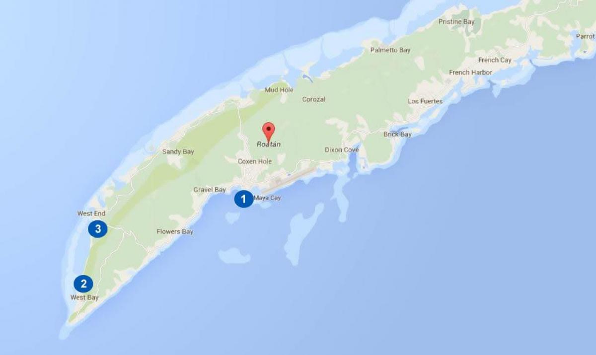 mapa de Honduras e roatan