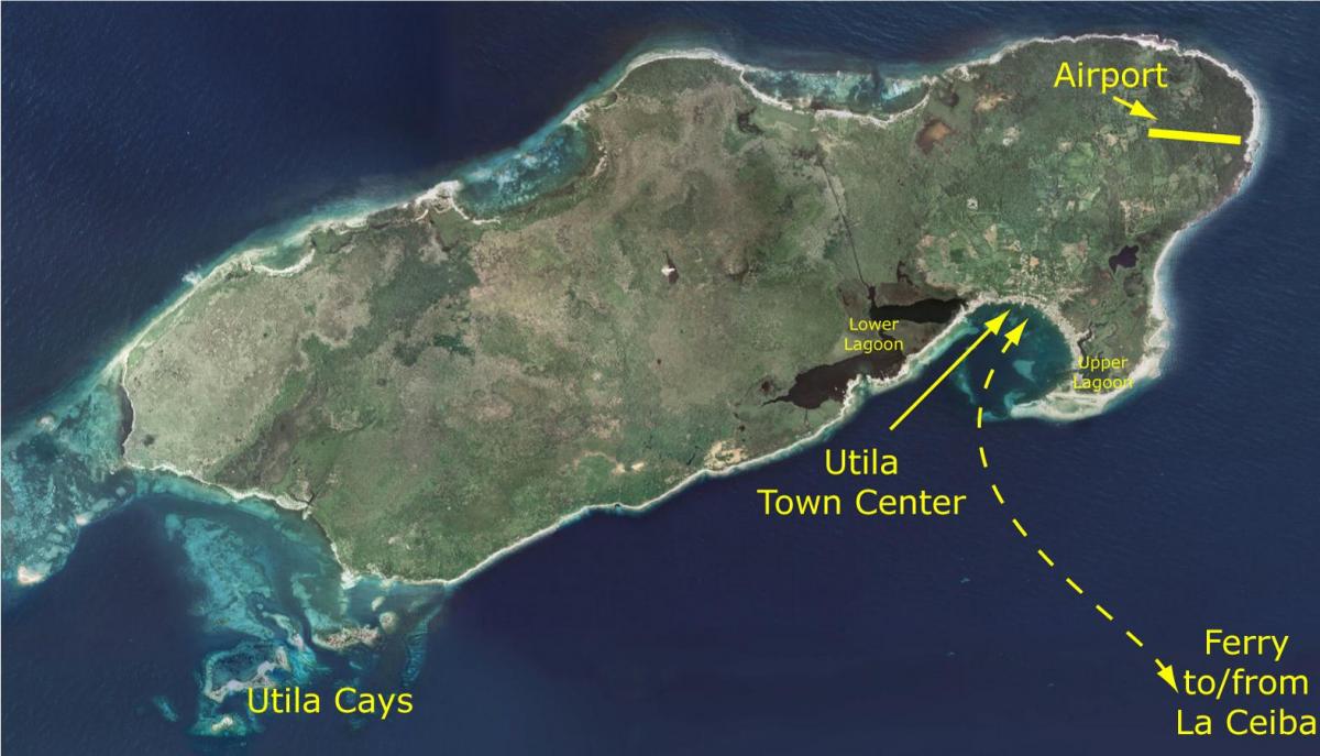 mapa de utila Honduras