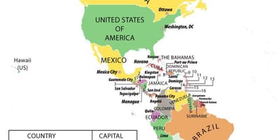 Mapa de américa do sur de Honduras