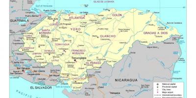 Honduras mapa con cidades