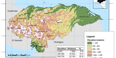 Mapa de Honduras elevación