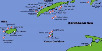 Illas de Honduras mapa
