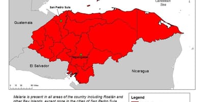 Mapa de Honduras malaria