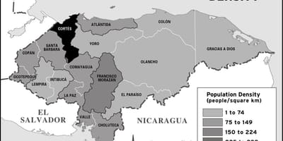 Mapa de Honduras poboación